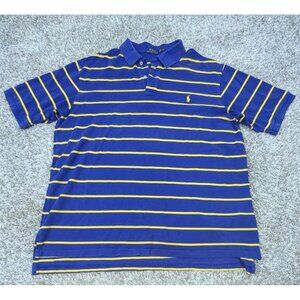 Polo Ralph Lauren Polo Shirt Mens 2XLT Tall Purple Stripe Pique Short Sleeve